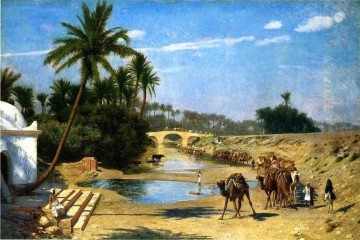Una caravana árabe El árabe Jean Leon Gerome Pinturas al óleo